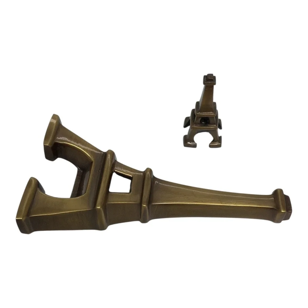 Restoration Hardware Brass Eiffel Tower Bottle Opener & Mini Eiffel Tower EUC